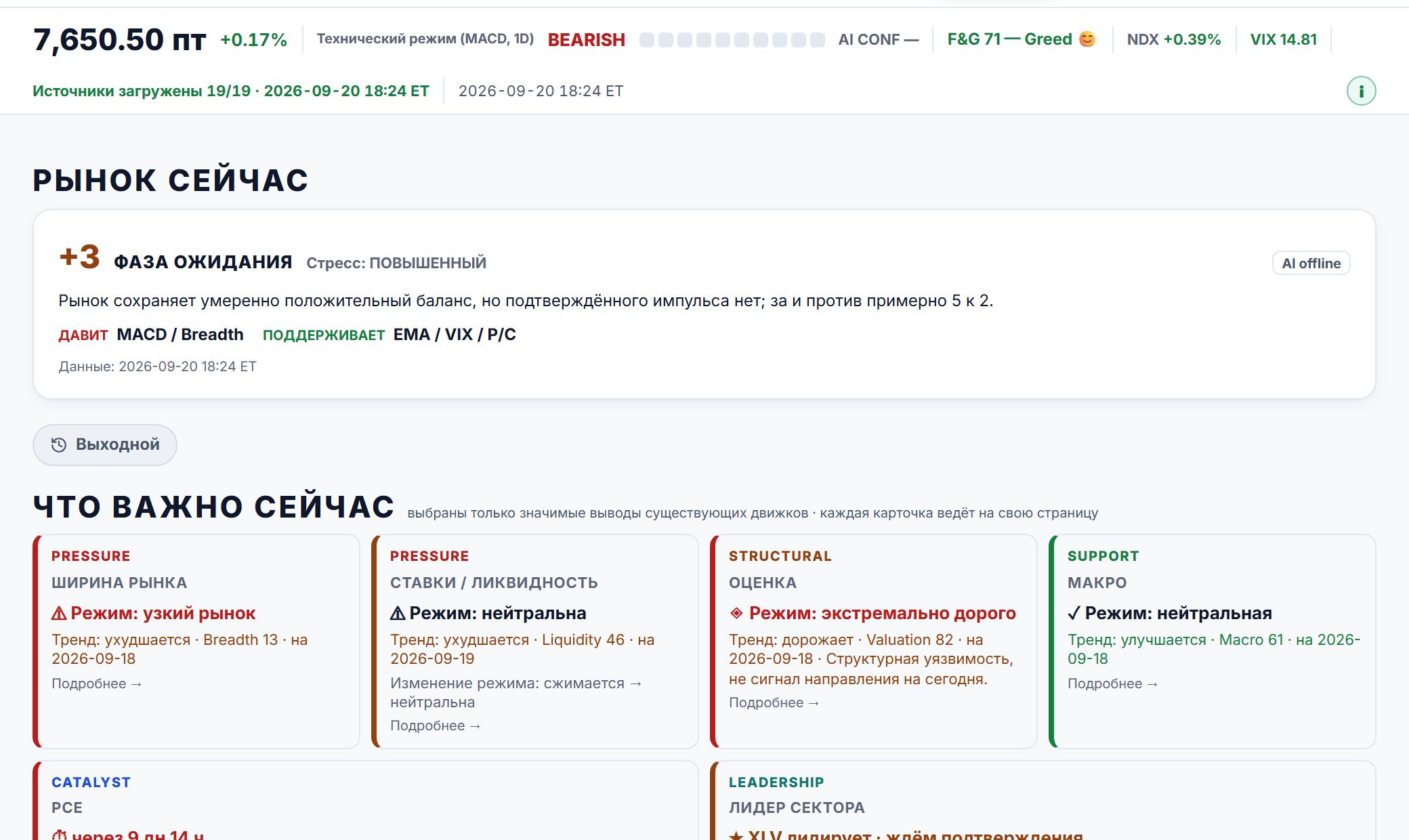 Рабочее пространство EDGE Terminal